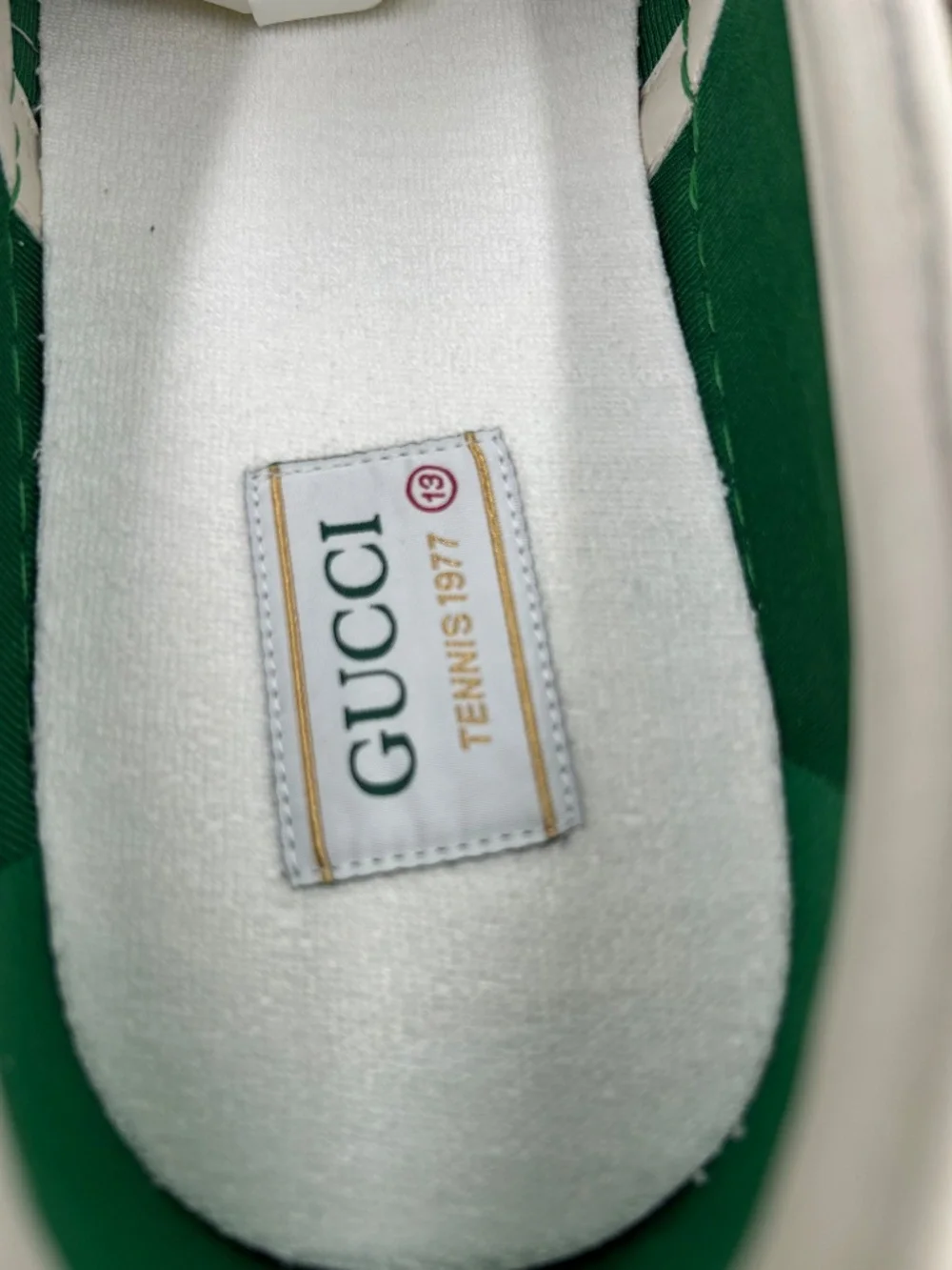 Men’s Gucci 1977 signature embossed GG slip on sneakers . SIZE 13. Made in Italy